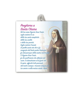 Piastrella di Santa Chiara 10 x 10 cm in scatola regalo