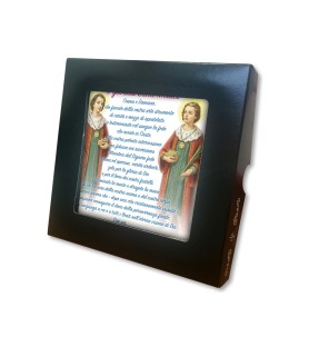 Piastrella dei Santi Medici 10 x 10 cm in scatola regalo