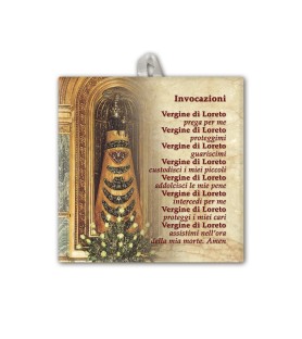 Piastrella della Madonna di Loreto 10 x 10 cm in scatola regalo