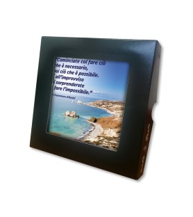Piastrella con frase ispirazionale 10 x 10 cm in scatola regalo
