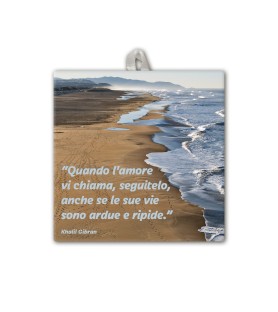 Piastrella con frase ispirazionale 10 x 10 cm in scatola regalo