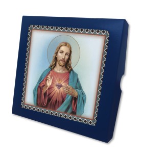 Piastrella Sacro Cuore di Gesù 20x20 cm in scatola regalo