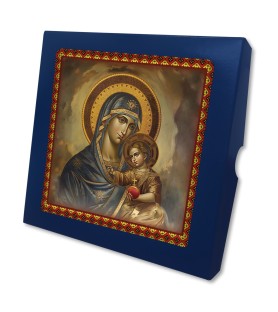 Piastrella Madonna con bambino 20x20 cm in scatola regalo