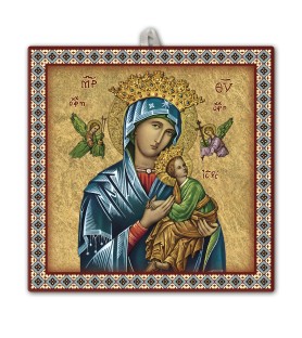 Piastrella Icona Perpetuo Soccorso 20x20 cm in scatola regalo