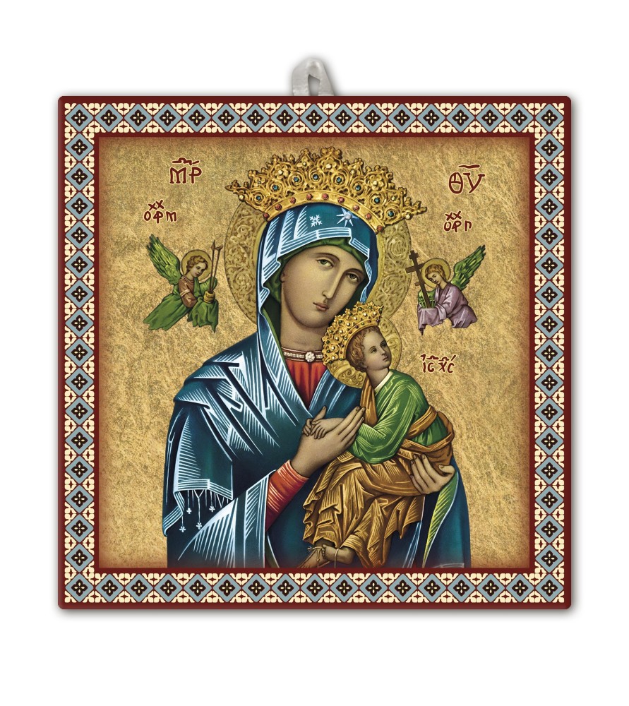 Piastrella Icona Perpetuo Soccorso 20x20 cm in scatola regalo