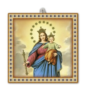 Piastrella Maria Ausiliatrice 20x20 cm in scatola regalo