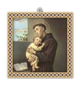 Piastrella Sant'Antonio 20x20 cm in scatola regalo