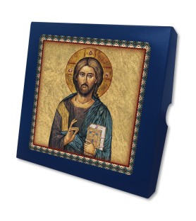 Piastrella Icona Sacra Famiglia 20x20 cm in scatola regalo