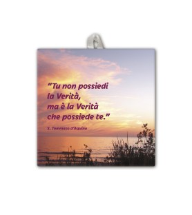 Piastrella con frase ispirazionale 10 x 10 cm in scatola regalo