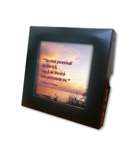 Piastrella con frase ispirazionale 10 x 10 cm in scatola regalo