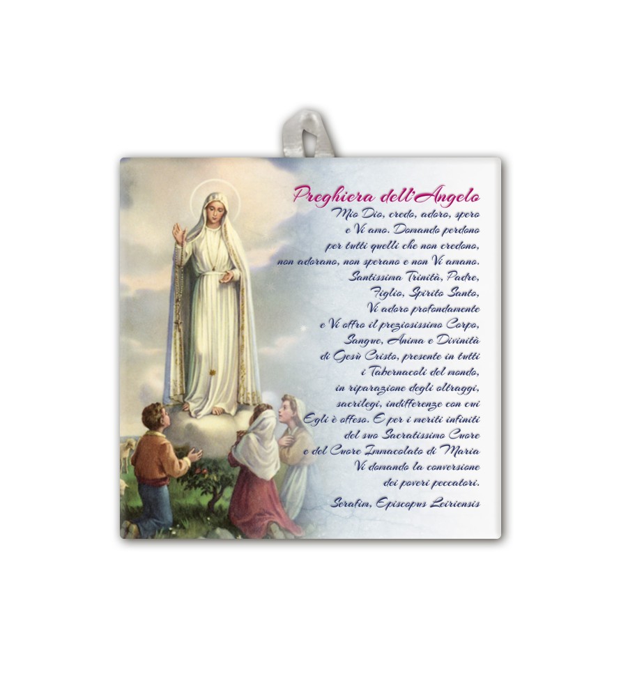 Piastrella della Madonna di Fatima 10 x 10 cm in scatola regalo Piastrella della Madonna di Fatima 10 x 10 cm in scatola regalo