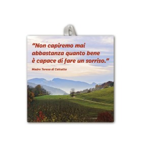 Piastrella con frase ispirazionale 10 x 10 cm in scatola regalo