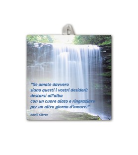 Piastrella con frase ispirazionale 10 x 10 cm in scatola regalo
