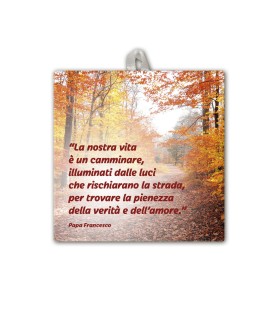 Piastrella con frase ispirazionale 10 x 10 cm in scatola regalo