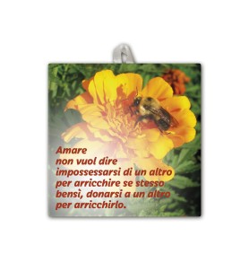 Piastrella con frase ispirazionale 10 x 10 cm in scatola regalo