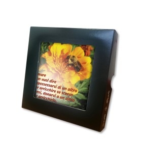 Piastrella con frase ispirazionale 10 x 10 cm in scatola regalo