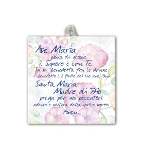 Piastrella con Ave Maria 10 x 10 cm in scatola regalo