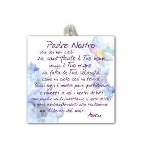 Piastrella con Padre Nostro 10 x 10 cm in scatola regalo
