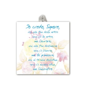 Piastrella con il Credo 10 x 10 cm in scatola regalo