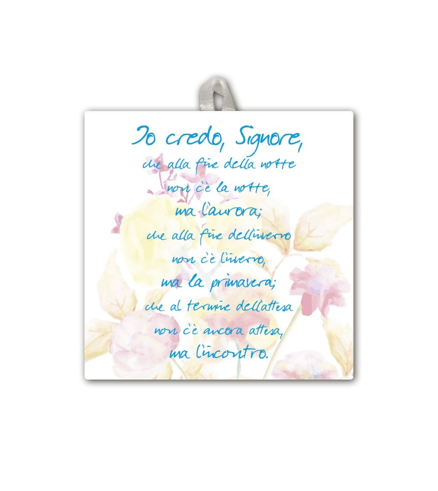 Piastrella con il Credo 10 x 10 cm in scatola regalo