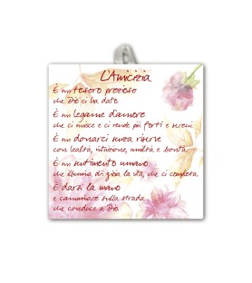 Piastrella con l'Amicizia 10 x 10 cm in scatola regalo