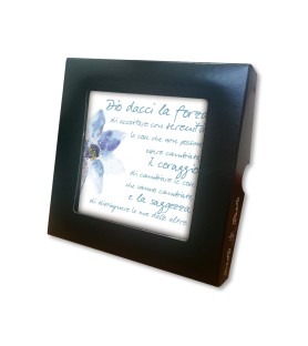 Piastrella con Dio dacci la forza 10 x 10 cm in scatola regalo