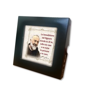 Piastrella di Padre Pio 10 x 10 cm in scatola regalo
