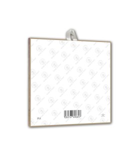 Piastrella con i simboli eucaristici della Prima Comunione 10 x 10 cm in scatola regalo