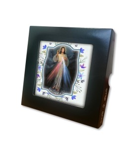 Piastrella di Gesù Misericordioso 10 x 10 cm in scatola regalo