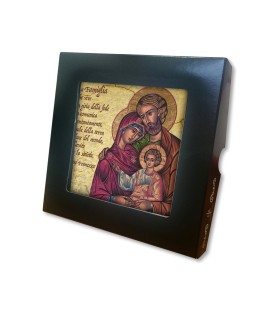 Piastrella della Sacra Famiglia 10 x 10 cm in scatola regalo