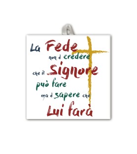 Piastrella con frase ispirazionale 10 x 10 cm in scatola regalo
