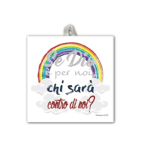 Piastrella con frase ispirazionale 10 x 10 cm in scatola regalo