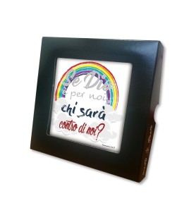 Piastrella con frase ispirazionale 10 x 10 cm in scatola regalo