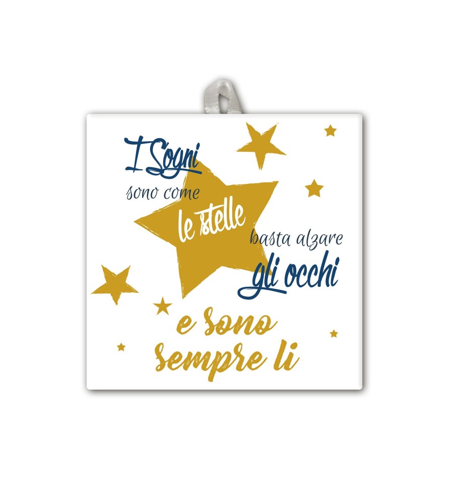 Piastrella con frase ispirazionale 10 x 10 cm in scatola regalo Piastrella con frase ispirazionale 10 x 10 cm in scatola regalo