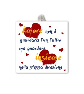Piastrella con frase ispirazionale 10 x 10 cm in scatola regalo