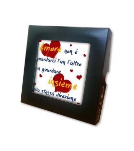 Piastrella con frase ispirazionale 10 x 10 cm in scatola regalo