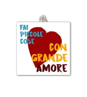 Piastrella con frase ispirazionale 10 x 10 cm in scatola regalo