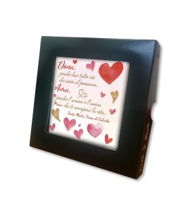 Piastrella con frase Madre Teresa 10 x 10 cm in scatola regalo