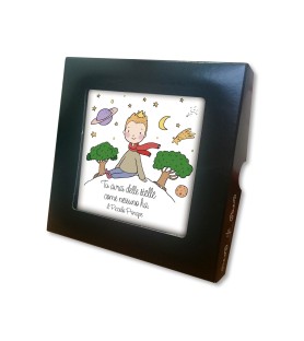 Piastrella con frase Piccolo Principe 10 x 10 cm in scatola regalo