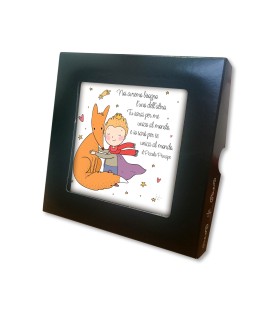 Piastrella con frase Piccolo Principe 10 x 10 cm in scatola regalo