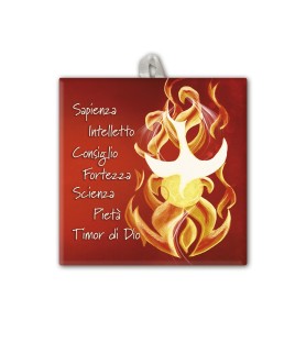 Piastrella con simbologia eucaristica 10 x 10 cm in scatola regalo