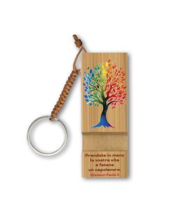 Portachiavi e stand smartphone f.to 3 x 8 cm con l'Albero della Vita