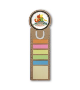 Segnalibro notepad con segnapagine adesivo e righello raffigurante il Piccolo Principe che abbraccia la sua amica volpe