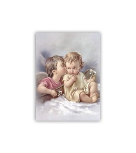 Mini poster Angelo che da un bacio al bimbo