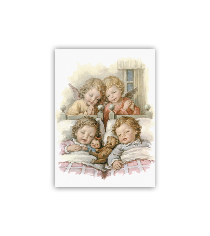 Mini poster Angioletti che vegliano due bambini mentre dormono