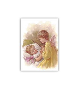 Mini poster angioletto che veglia un bimbo mentre dorme