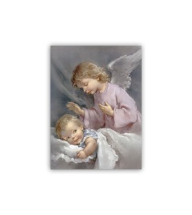 Mini poster Angioletto che veglia un bambino nella culla