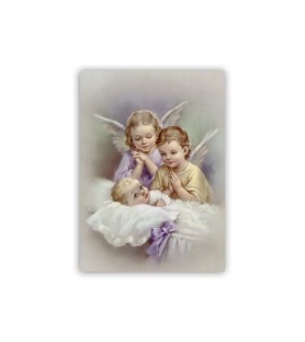 Mini poster Angeli che vegliano il bambino nella culla