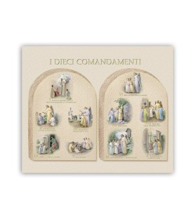 Mini poster con oro a caldo con l'immagine delle tavole con i Dieci Comandamenti