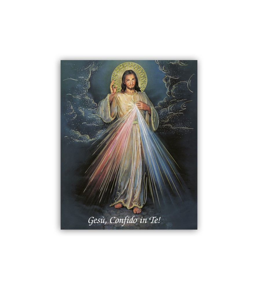 Mini poster con oro a caldo con Gesù Misericordioso Mini poster con oro a caldo con Gesù Misericordioso